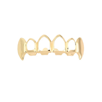 Hip-Hop In Europe America 18K Gold Hollow Tooth Gold-Plated Smooth Hip-HopTeeth Men's Teeth Decoration Fashion Jewelry