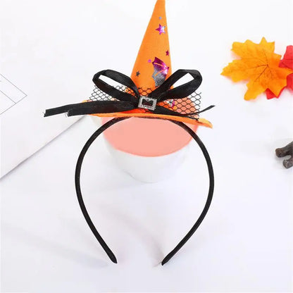 sengpan Witch Hat Hairbands Halloween Headwear Decoration For Children Girl Women Pumpkin Ghost Hair Accessories Cosplay Party Gifts