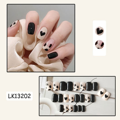 sengpan 24p Artifical Fake Nails Full Coverage False Nails White Clouds French Long Wearing Reusable Nail Coffin Ballerina Press on Nail