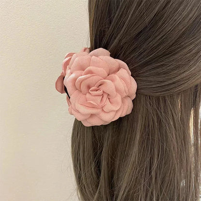 sengpan New Rose Hair Claws Hairpin Elegant Sweet Korean Lady Fabric Rose Flower Hair for Women Headwear Bow Girls Ponytail Holder Hair