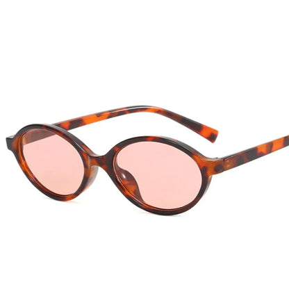 sengpan Sexy Small Oval Leopard Sunglasses Women Lovely Ins No Makeup Plain Glasses Frame Men Eyewear Cute Decorative Computer Glasses