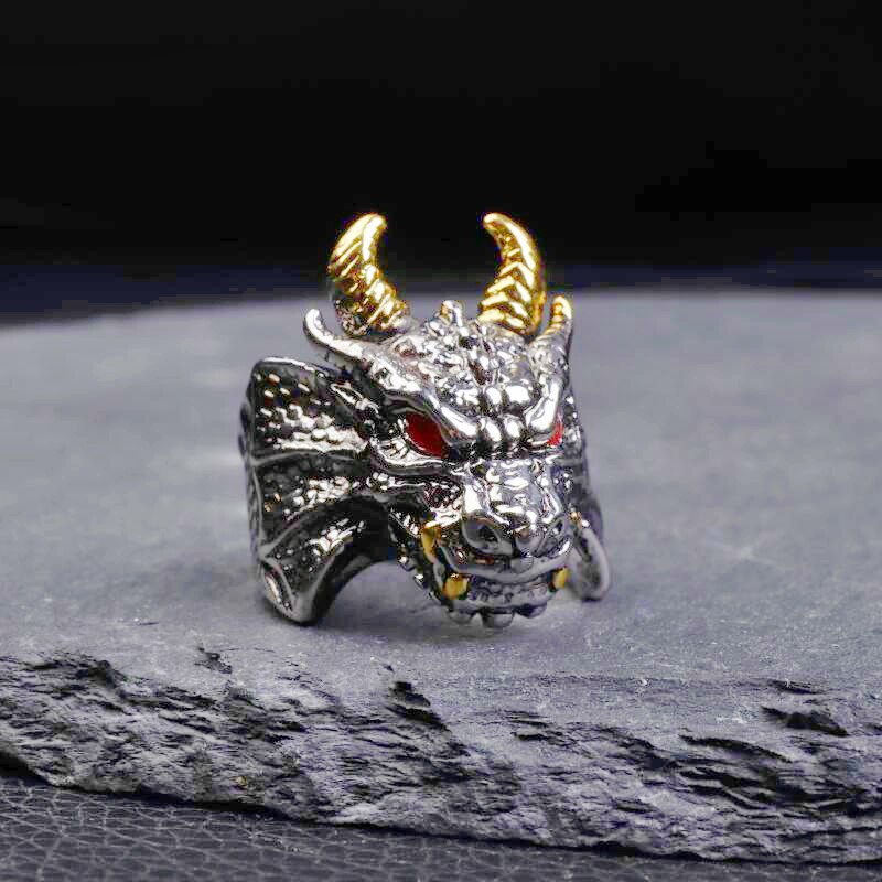 sengpan father's day gifts Classic Mens Personality Domineering Bull Head Ring Fashion Trend Bull Magic Ring Opening Adjustable Size Goth Punk Jewelry Gift