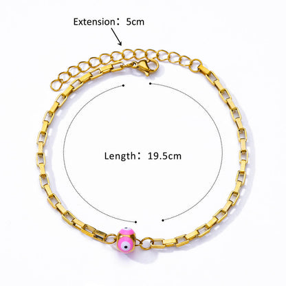 sengpan Evil Eye Beaded Anklets for Women Stainless Steel Gold Plated Ankle Bracelet New In Trend Summer Beach Jewelry Accessories