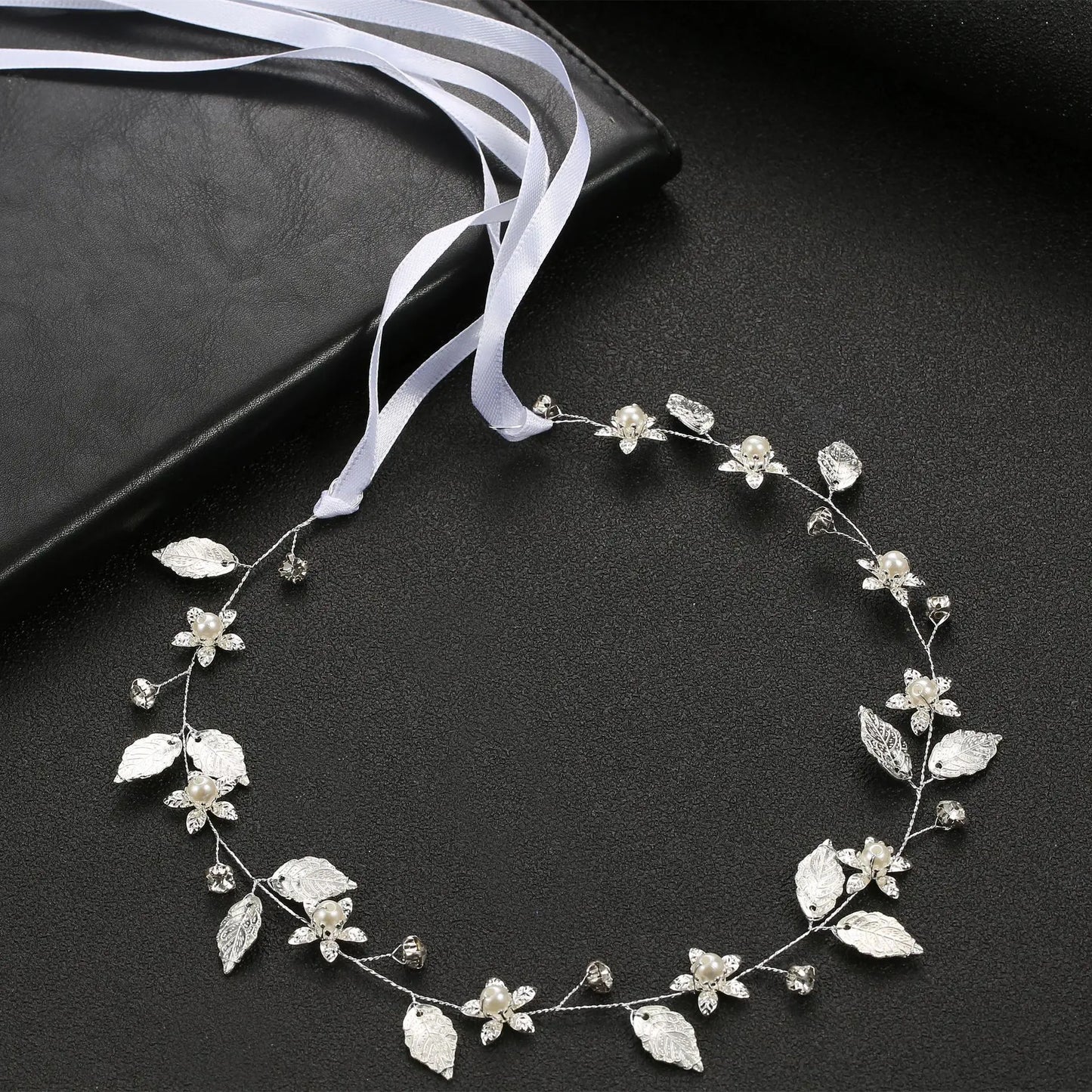 Lianfudai Elegant Women Hair Accessories Bridal Headband Crystal Pearl Hairband Head Ornament Ladies New Hair Jewelry For Wedding