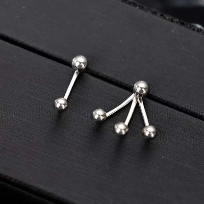 sengpan Minimalist Line Stud Earrings for Women Geometric Asymmetric Ball Metal Style Y2K Accessories Fashion Jewelry Personalized Party