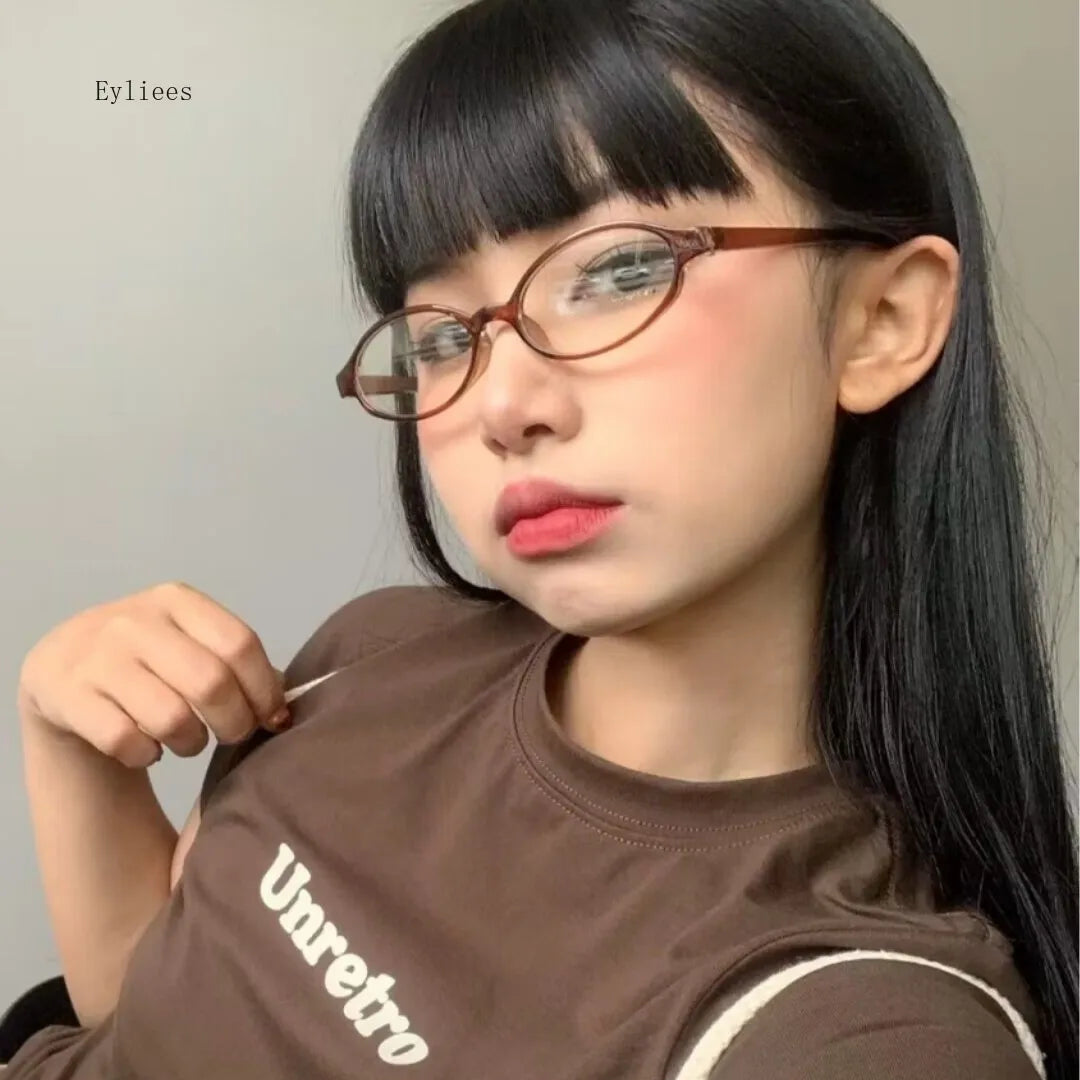 sengpan Japan Spicy Girl Glasses Frame Women Lovely INS No Makeup Plain Glasses Men Eyewear Cute Decorative Computer Glasses Frames