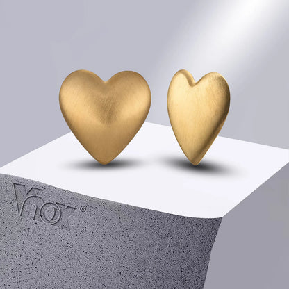 sengpan Vnox Romantic Heart Stud Earrings for Women,Stainless Steel Gold Color Ear Gifts to Valentine's Mother's Day Birthday Party