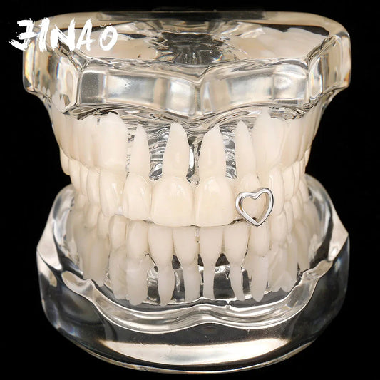 sengpan  NEW 2024 Hip Hop Teeth Grillz Men Women Iced Out Hollow Single Heart Tooth Cap Dental Punk Rapper Cap Halloween Cosplay