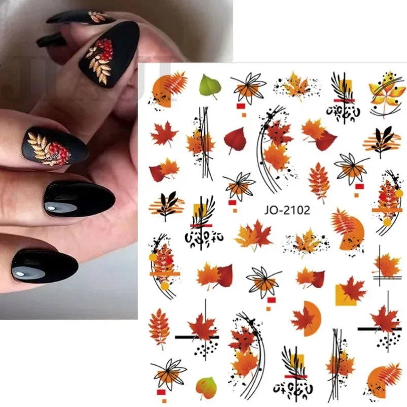 sengpan Simple Flowers 3D Nail Stickers Spring Summer Blossom Floral Tulip Fruit Nail Art Decals Adhesive Sliders Manicure Decorations