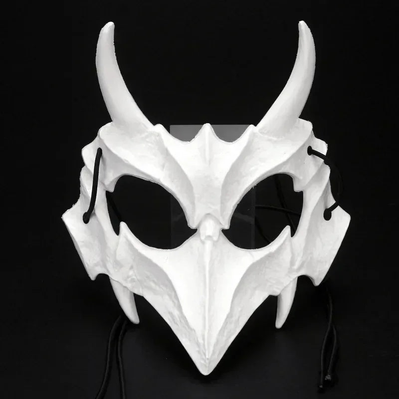 sengpan Varieties of Halloween Half Face Mask Anime Dragon God Skeleton Bone Skull Animals Mask Cosplay Dance Party Prom Costumes Props