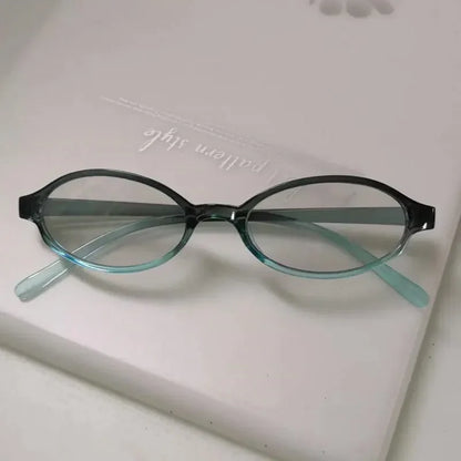 sengpan Retro Oval Glasses Women Girls Y2K Red Green Frame Glass Eyewear Decorative Computer Anti-blue Eyeglasses with Seaside Driving