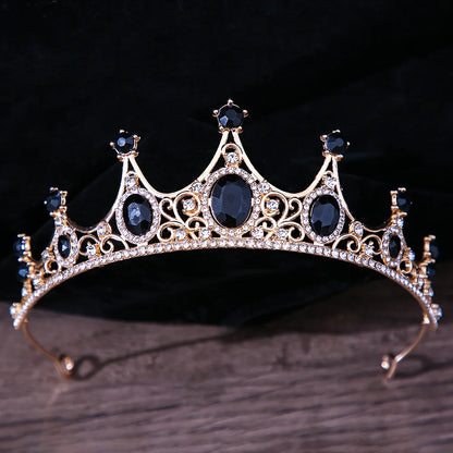 sengpan Baroque Vintage Princess Queen Bridal Crown Headwear Crystal Tiara For Women Wedding Crown Hair Dress Accessories Jewelry