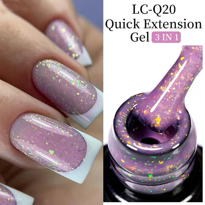 sengpan 7ML Quick Extension Gel Nail Polish Gold Foils Glitter Polish Vernis Semi Permanent UV Gel Nail Art Soak Off Hard Gel