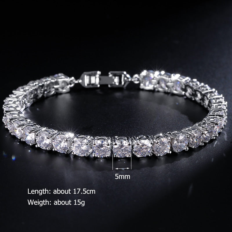 sengpan Tennis Bracelets for Women Shining Gold Color Single Layer CZ Charm Bracelet Statement Wedding Party Jewelry Wholesale