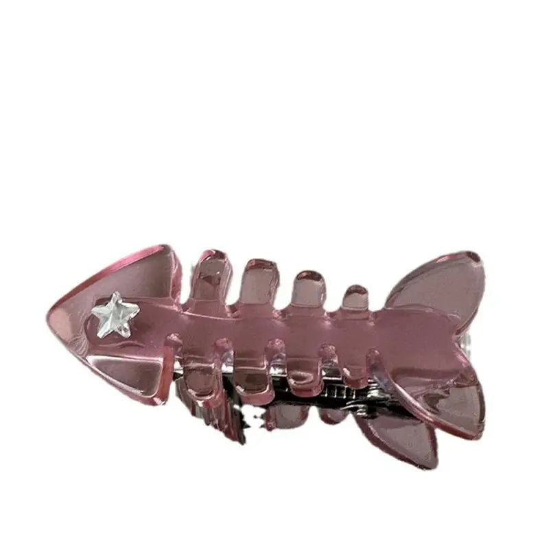 Lianfudai Hairpin Y2K Pink Small Fish Barb Hairpin Style Duck Mouth Clip Design Sense Bang Side Clip New Hair Accessories Tool Beauty Cute