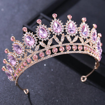 sengpan Baroque Bridal Crown Vintage Princess Queen Headwear Crystal Tiara For Women Wedding Crown Hair Dress Accessories Jewelry