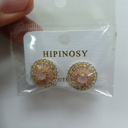 sengpan South Korea web celebrity super fairy temperament elegant Hyun fashion fashion earrings delicate purple flowers rose earrings