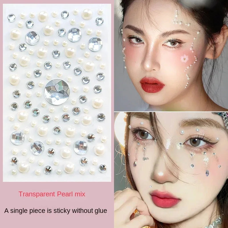 sengpan Acrylic Face Makeup Diamond Stickers Festival DIY Body Crystal Gems Tattoos Rhinestones Nail Art Decoration Eyeshadow Stickers