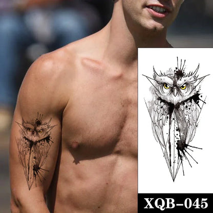 sengpan Waterproof Temporary Tattoo Sticker Black Realistic Tiger Line Totem Design Fake Tattoos Flash Tatoos Arm Body Art for Women Men