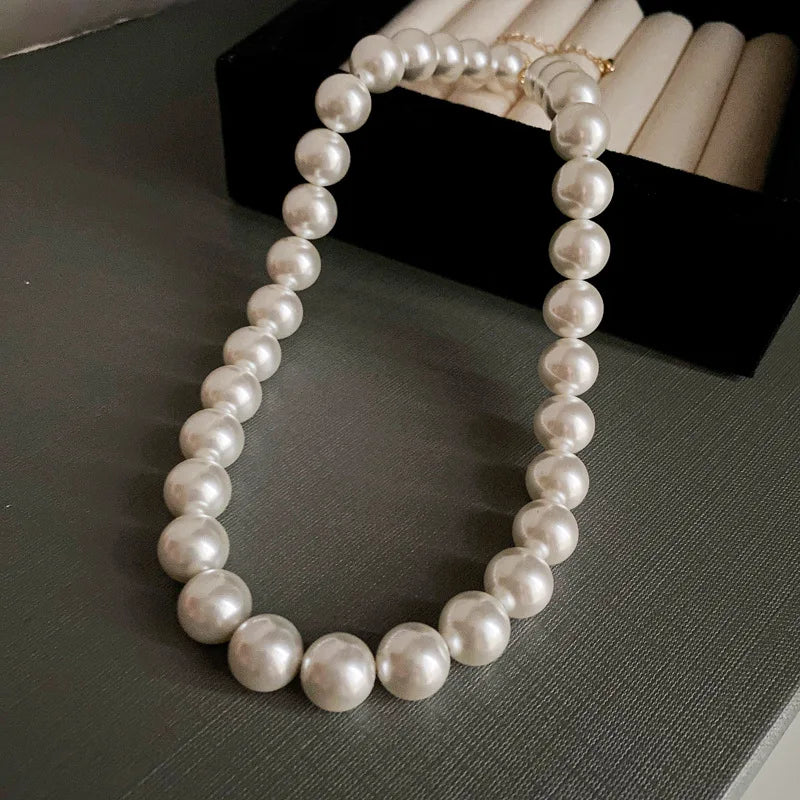 sengpan French Round Long Multi Layered Pearl Necklaces Temperament Collar Chain Sweater Chain Luxury Necklace for Women