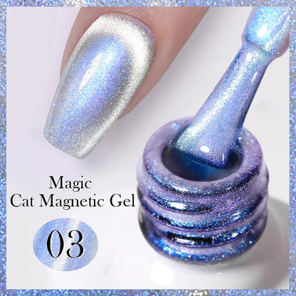 sengpan Super Holos Cat Magnetic Nail Gel Polish for Nails 10ml Soak Off Holographics Laser Gel Polish Auroras Glimmer Nails