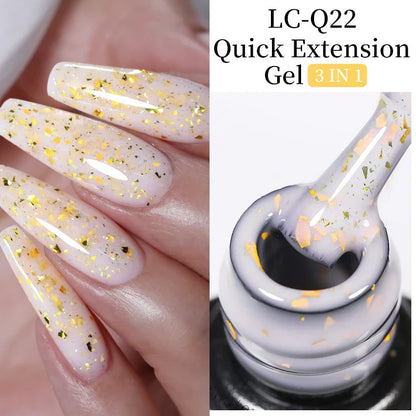 sengpan 7ML Gold Foil Quick Extension Gel Nail Polish Nude Purple Nail Flakes Vernis Semi Permanent UV Gel Nail Art Hard Gel