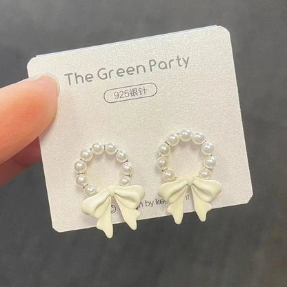 sengpan Cute Summer Beach White Flower Pendant Earrings for Womne Wedding Party Aesthetic Jewelry