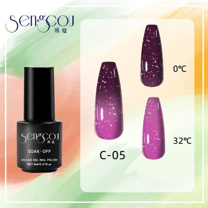 sengpan 7.3ml Thermal Gel Polish More Colors Temperature Color Changing Glitter UV Gel Varnish Soak Off UV LED Gel Lacquers Nail Polish