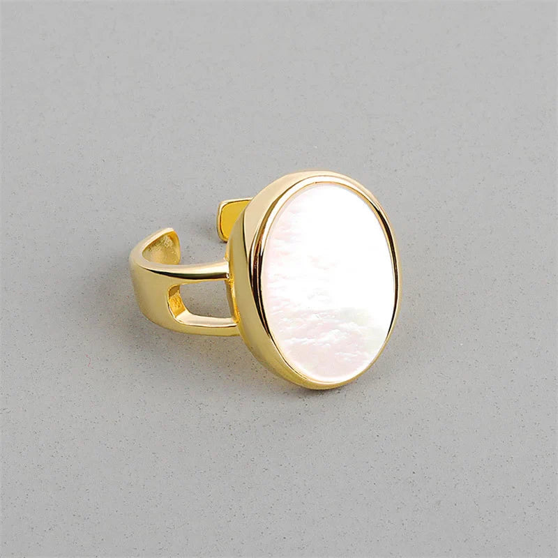 Lianfudai 2024 New Design Starfish Pearl Ring Shape Gold Color Adjustable Rings For Women Korean Fashion Jewelry Party Luxury Accessory