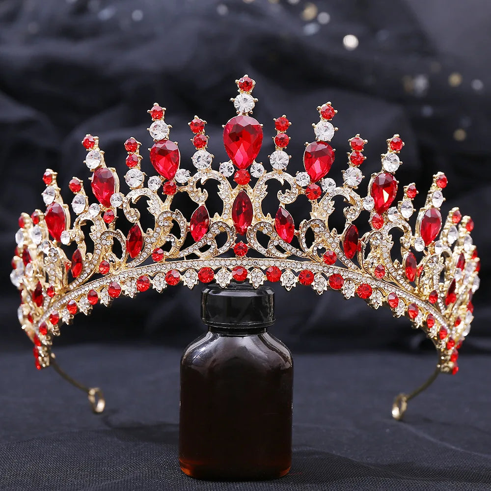 sengpan Baroque Crystal Tiaras And Crowns Rhinestone Prom Bridal Wedding Hair Accessories Jewelry Crown Tiara For Women Bride Gift