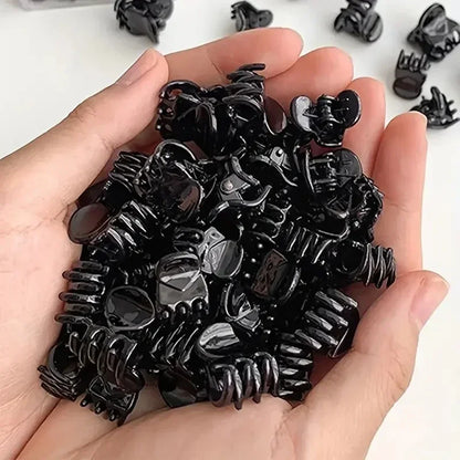 Dospita 60/20/10pcs Women Girls Mini Hair Claws Kids Plastic Black Hairpins Hair Clips Clamp Ponytail Holder Headwear Hair Accessories