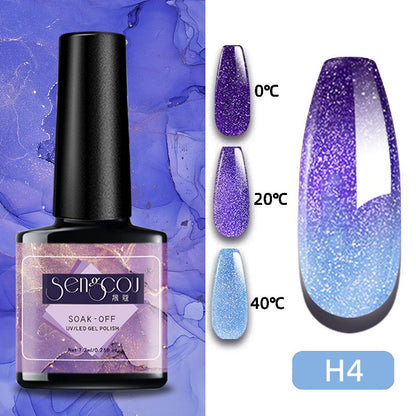 sengpan 7.3ml Thermal Gel Polish More Colors Temperature Color Changing Glitter UV Gel Varnish Soak Off UV LED Gel Lacquers Nail Polish