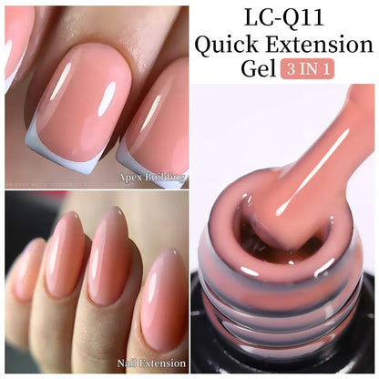 sengpan 7ML Gold Foil Quick Extension Gel Nail Polish Nude Purple Nail Flakes Vernis Semi Permanent UV Gel Nail Art Hard Gel