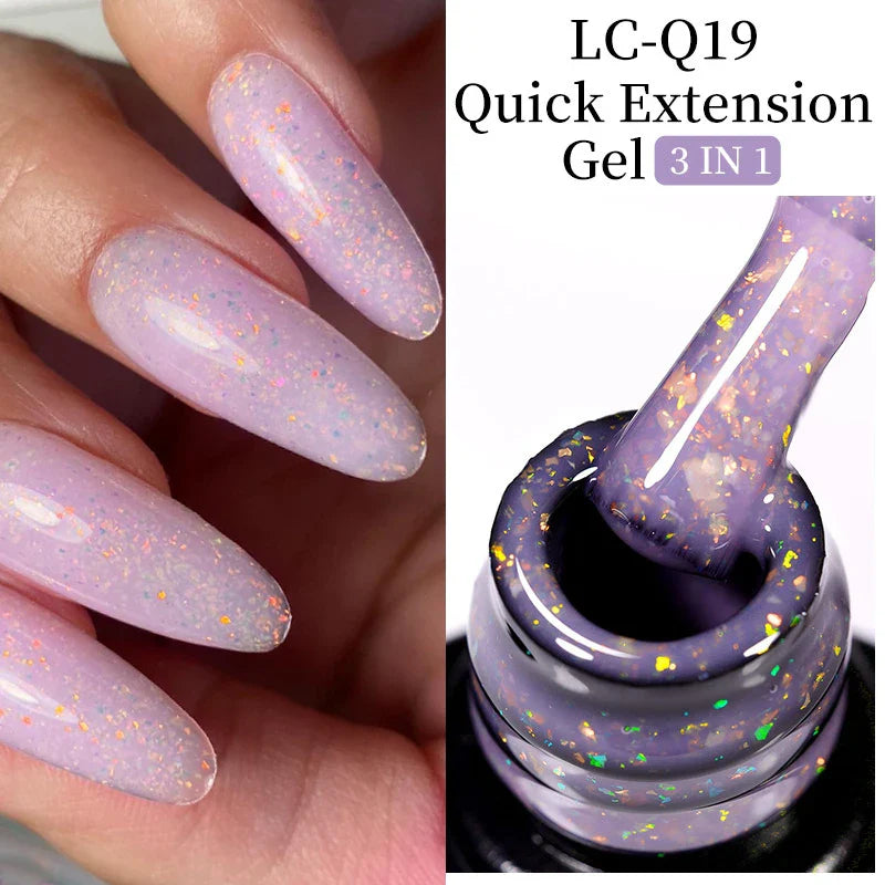 sengpan 7ML Quick Extension Gel Nail Polish Gold Foils Glitter Polish Vernis Semi Permanent UV Gel Nail Art Soak Off Hard Gel