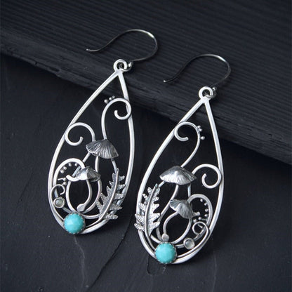 sengpan Silver color earrings Ivy Elven earrings Botanical jewelry Plant earrings Leaf design