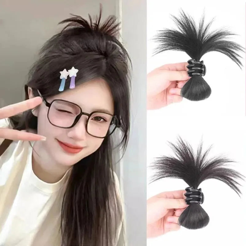 sengpan Wig High Ponytail Hair Clip Headdress Fashion Personality Korean y2k Girls Sweet Cool Wig Pad HairClaws Hairpin