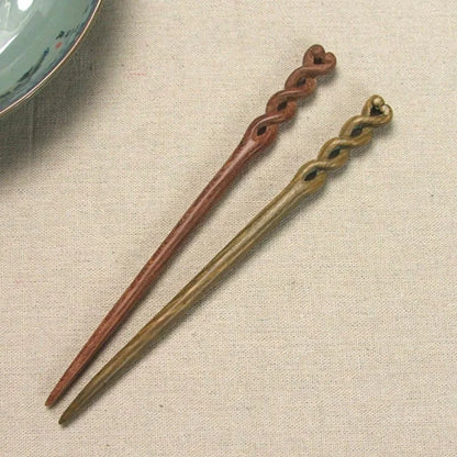 sengpan Wooden Handmade Hair Sticks Forks Women Long Hair Bun Maker Retro Chinese Style Hairpins Clips Simple Headdress Headwear