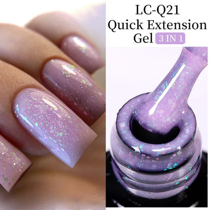 sengpan 7ML Quick Extension Gel Nail Polish Gold Foils Glitter Polish Vernis Semi Permanent UV Gel Nail Art Soak Off Hard Gel