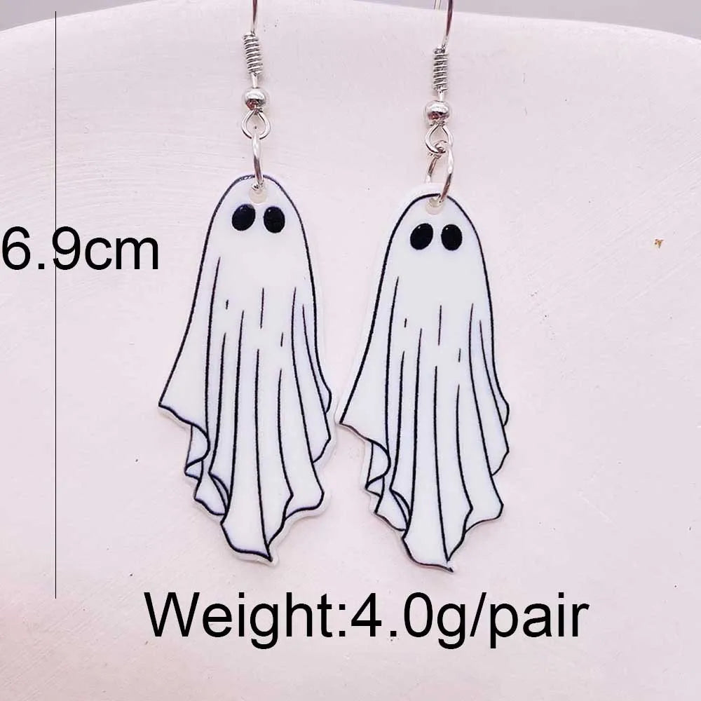 sengpan New Ghost in Bottle Earrings Glow in the Dark Ghost Dangle Earring Luminous Halloween Jewelry for Women Gift