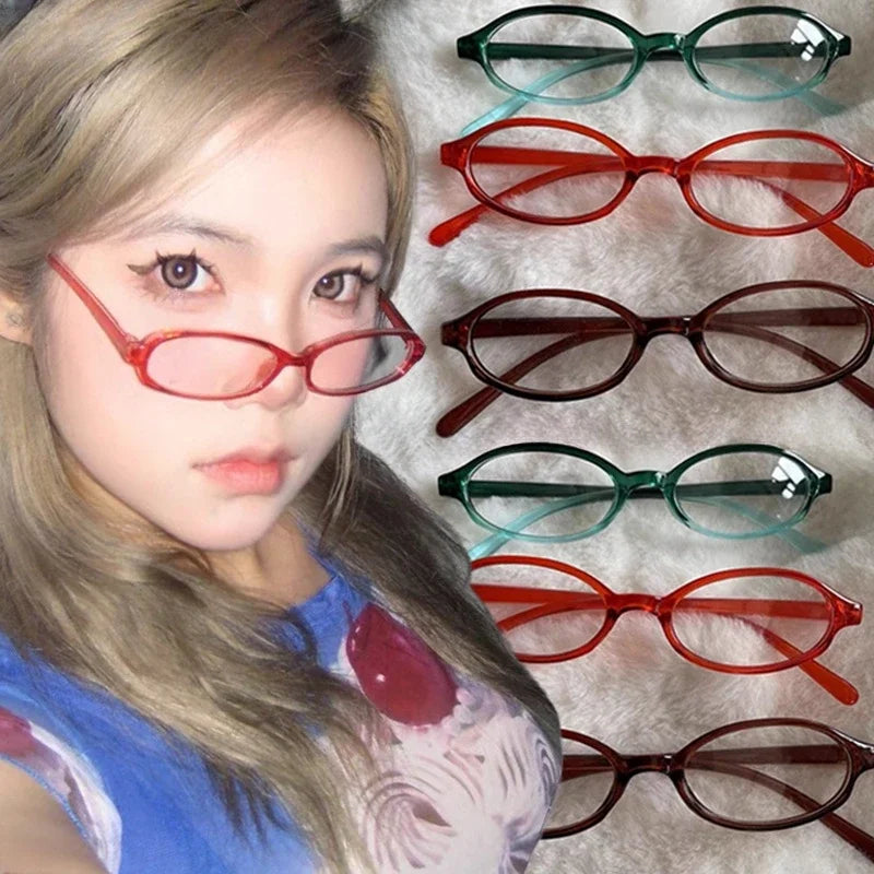 sengpan Y2K Retro Red Green Square Frame Glass Eyewear Women Anti-blue Light Goggles Eyeglasses Harajuku Reading Spectacle Eyewears