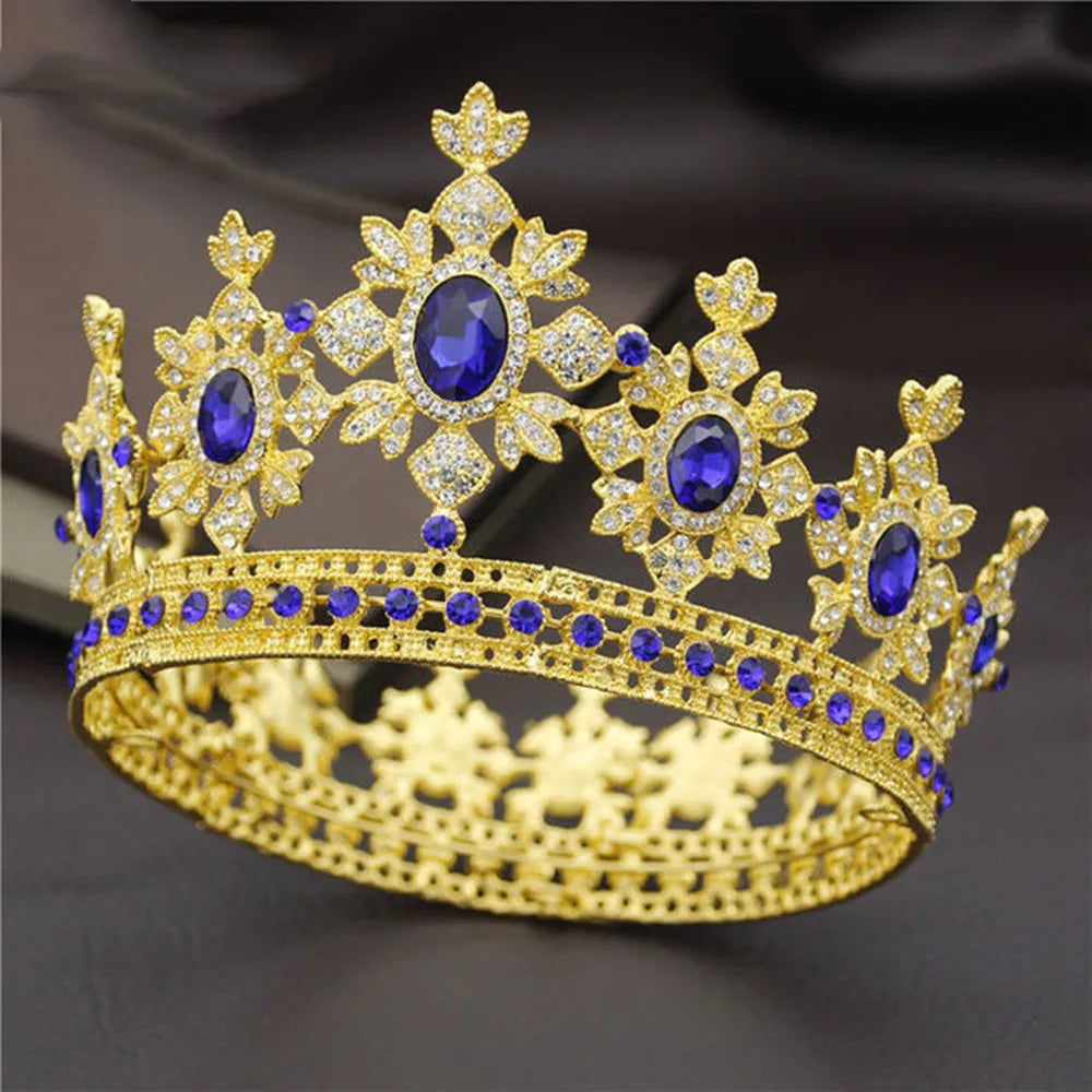 sengpan Big Crown for King and Queen Princess Pageant Tiaras and Crowns Rhinestone Headbands for Women Bride Wedding Hair Accessories