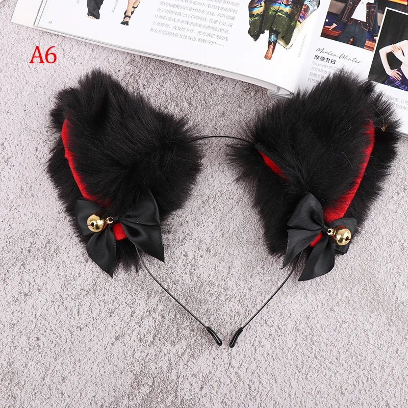 sengpan Animal Cute Cat Ears Halloween Headband Women Kawaii Anime Hair Hoop Halloween Cosplay Party Costume Hair Accessories