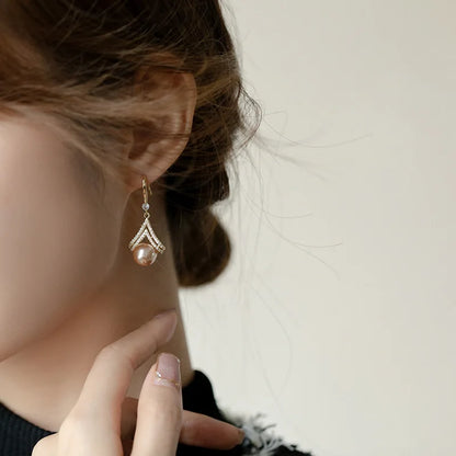 sengpan Popular Jewelry Pearl Dangle Earrings Women Wedding Party Gifts korean style Earring women Pierced Ears Luxury Products