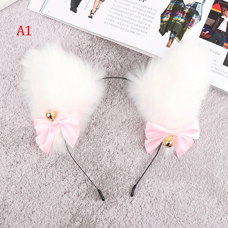 sengpan Animal Cute Cat Ears Halloween Headband Women Kawaii Anime Hair Hoop Halloween Cosplay Party Costume Hair Accessories