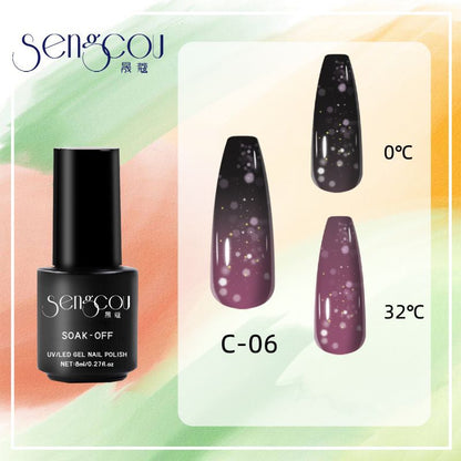 sengpan 7.3ml Thermal Gel Polish More Colors Temperature Color Changing Glitter UV Gel Varnish Soak Off UV LED Gel Lacquers Nail Polish