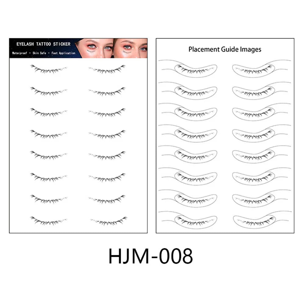 sengpan 8 Pairs Lower Eyelash Tattoo Stickers Makeup Fake Lashes Temporary Tattoo Patch Natural False Eyelash Eyelashes Extension