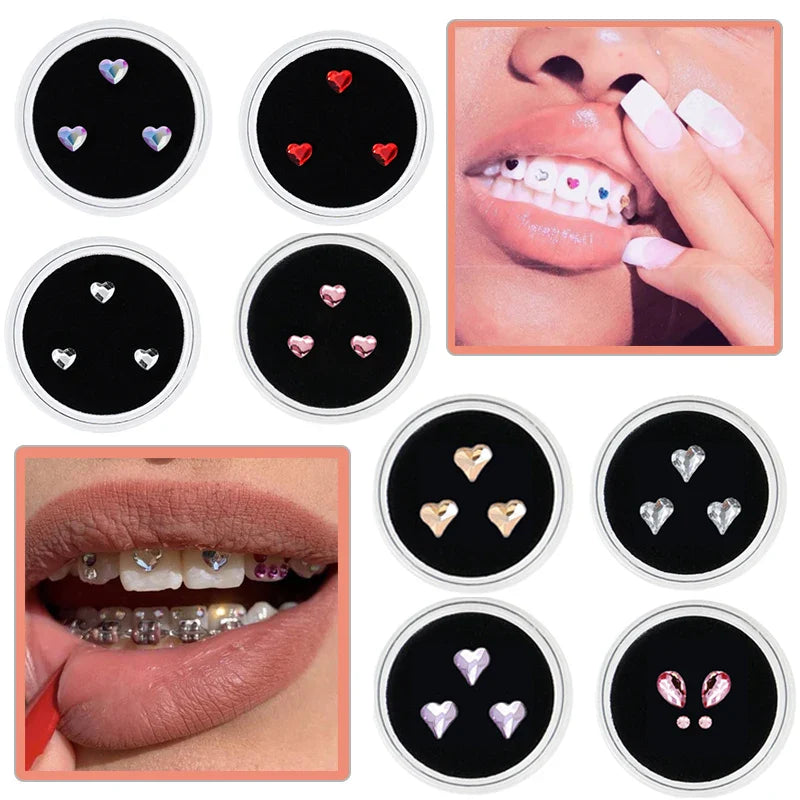 sengpan 3pcs/box Dental Acrylic Crystal Jewelry Tooth Gems Tooth Beauty Diamond Ornaments Tooth Deco Material Various Shape For Choose