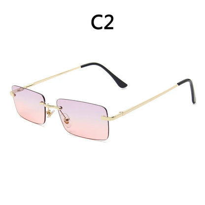 sengpan Rimless Sunglasses Man Stylish Sun Glasses Woman Pink Blue Glasses UV400 Summer Glasses