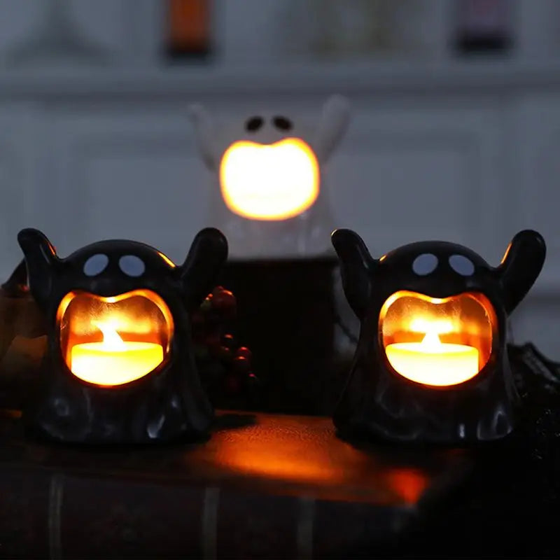 Lianfudai 2024 New Halloween Ghost Lamp With LED Flameless Candles Decorative Halloween Party Ghosts Horror Atmosphere Props Decoration