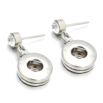 Lianfudai New 12mm Snap Jewelry Earring Metal 12mm Snap Button Earrings Eardrop Mini Snap Earring Charm Buttons